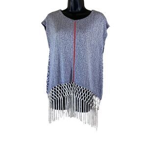 Tart Chastity Macrame Fringe Sleeveless Blouse